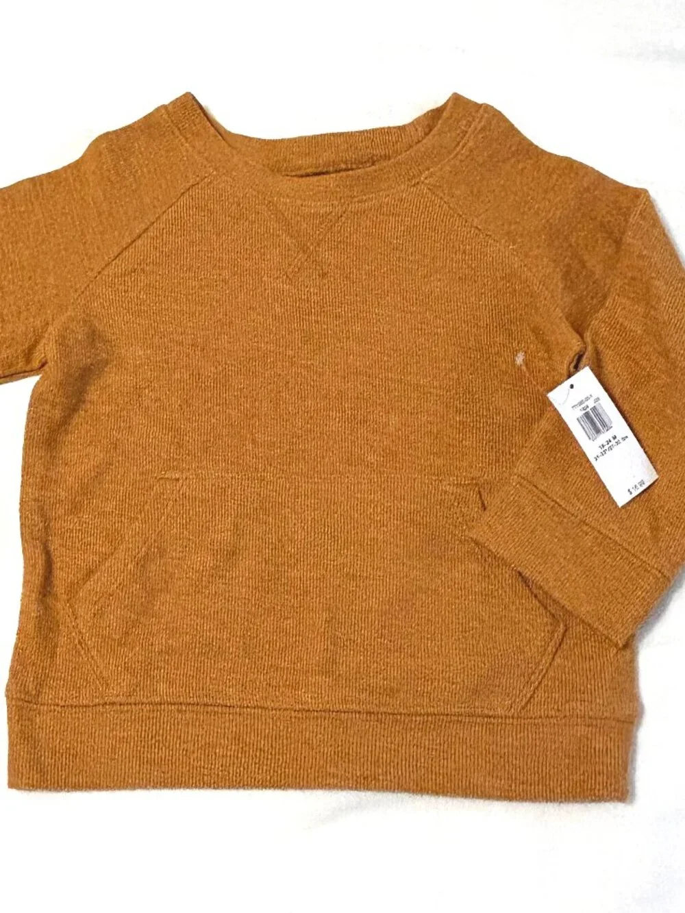 18-24 month Light-weight gold tan mustard yellow sweatshirt New with tag NWT